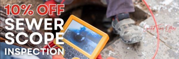 10% Off Sewer Scope Inspection.